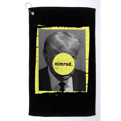 Trump Mug Shot Never Surrender Green Nimrod Trump Day Golf Towel