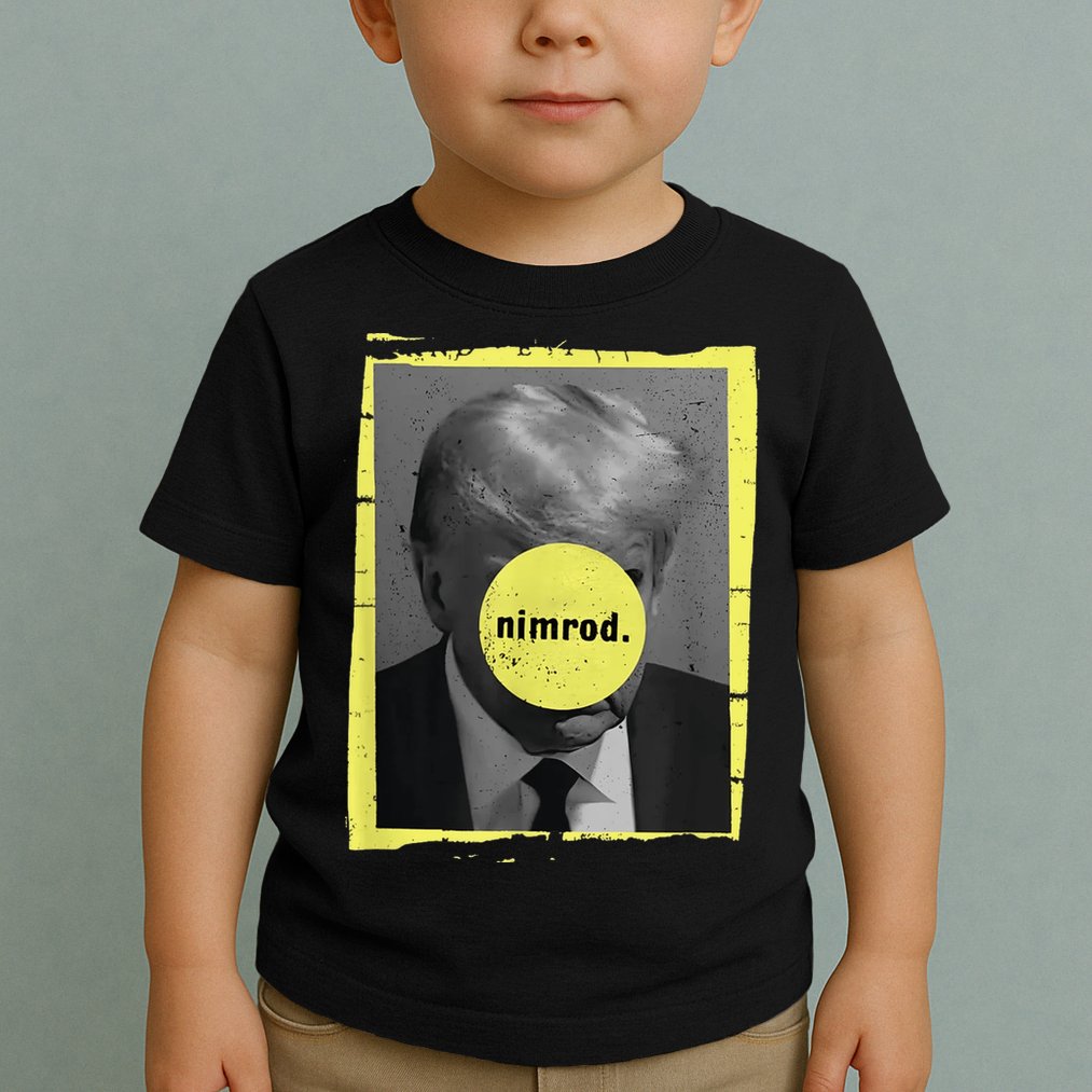 Trump Mug Shot Never Surrender Green Nimrod Trump Day Toddler T-Shirt