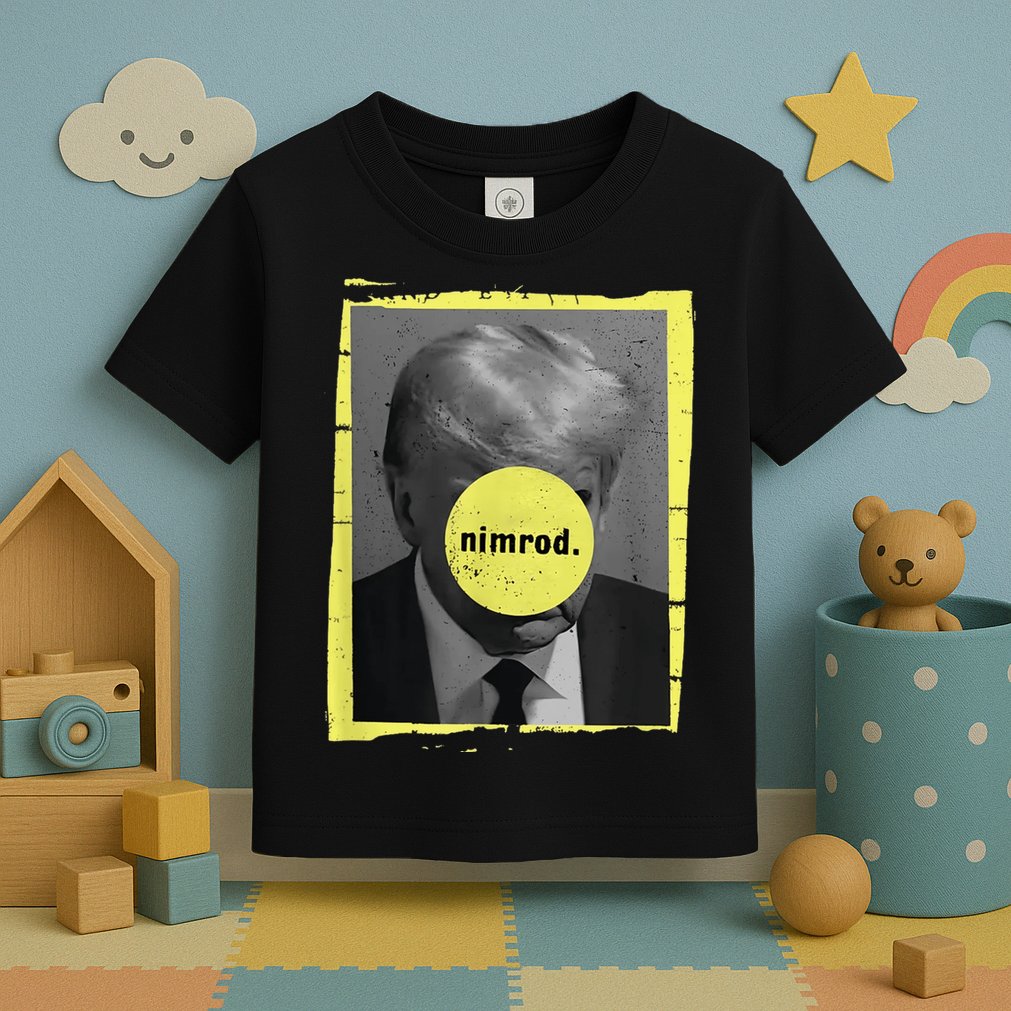 Trump Mug Shot Never Surrender Green Nimrod Trump Day Toddler T-Shirt