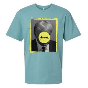 Trump Mug Shot Never Surrender Green Nimrod Trump Day Sueded Cloud Jersey T-Shirt