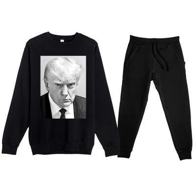 Trump Mug Shot Donald Trump Mug Shot Premium Crewneck Sweatsuit Set