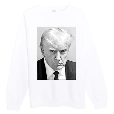 Trump Mug Shot Donald Trump Mug Shot Premium Crewneck Sweatshirt