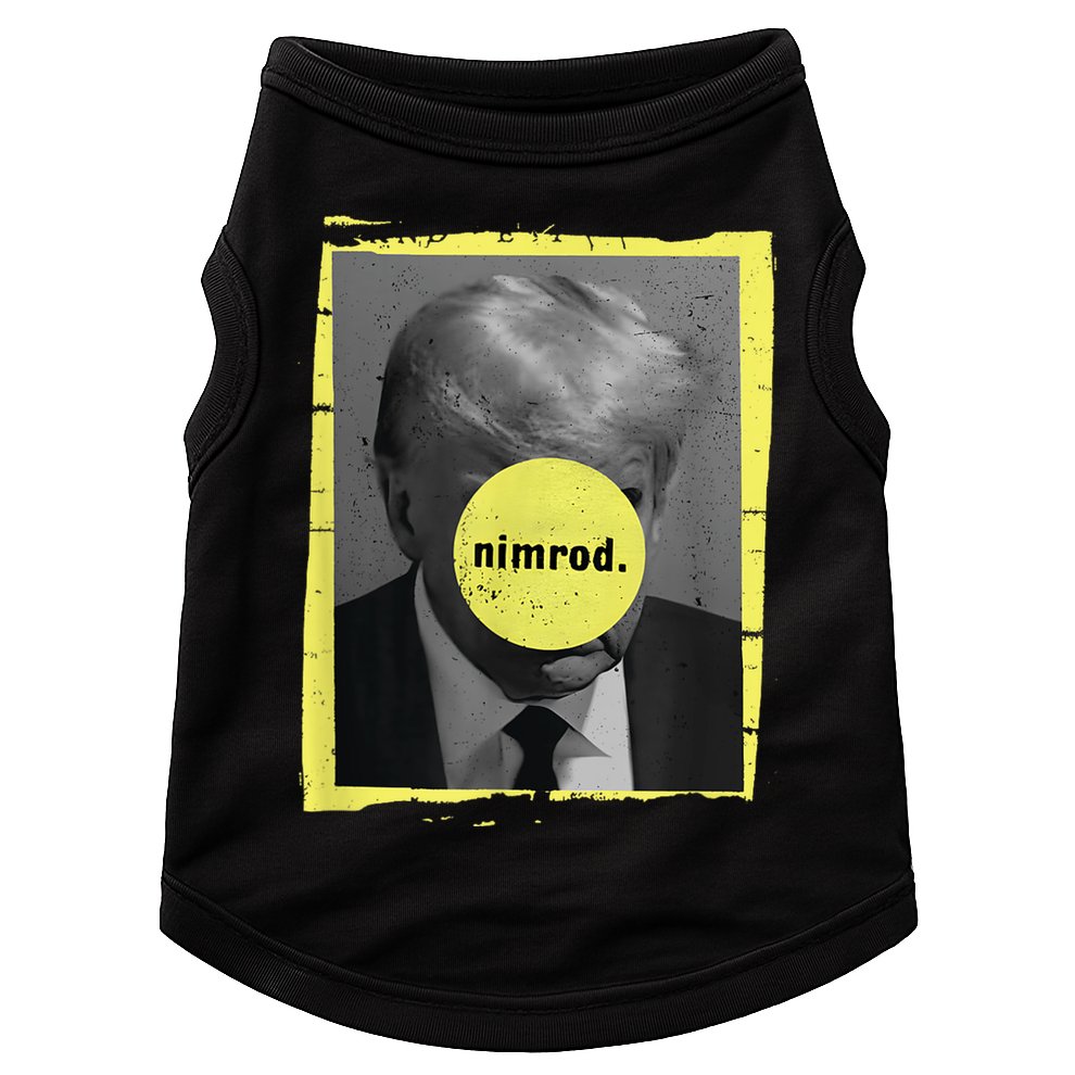 Trump Mug Shot Never Surrender Green Nimrod Trump Day Doggie Tank