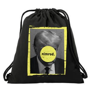 Trump Mug Shot Never Surrender Green Nimrod Trump Day Drawstring Bag