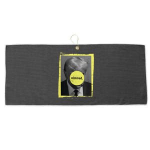 Trump Mug Shot Never Surrender Green Nimrod Trump Day Large Microfiber Waffle Golf Towel