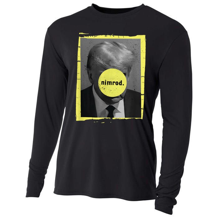 Trump Mug Shot Never Surrender Green Nimrod Trump Day Cooling Performance Long Sleeve Crew