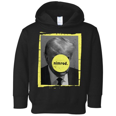 Trump Mug Shot Never Surrender Green Nimrod Trump Day Toddler Hoodie