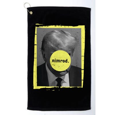 Trump Mug Shot Never Surrender Green Nimrod Trump Day Golf Towel