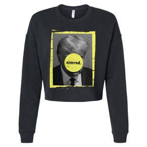 Trump Mug Shot Never Surrender Green Nimrod Trump Day Cropped Pullover Crew