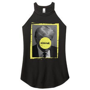 Trump Mug Shot Never Surrender Green Nimrod Trump Day Women's Perfect Tri Rocker Tank