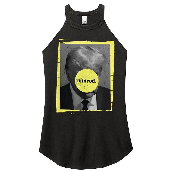 Trump Mug Shot Never Surrender Green Nimrod Trump Day Women's Perfect Tri Rocker Tank