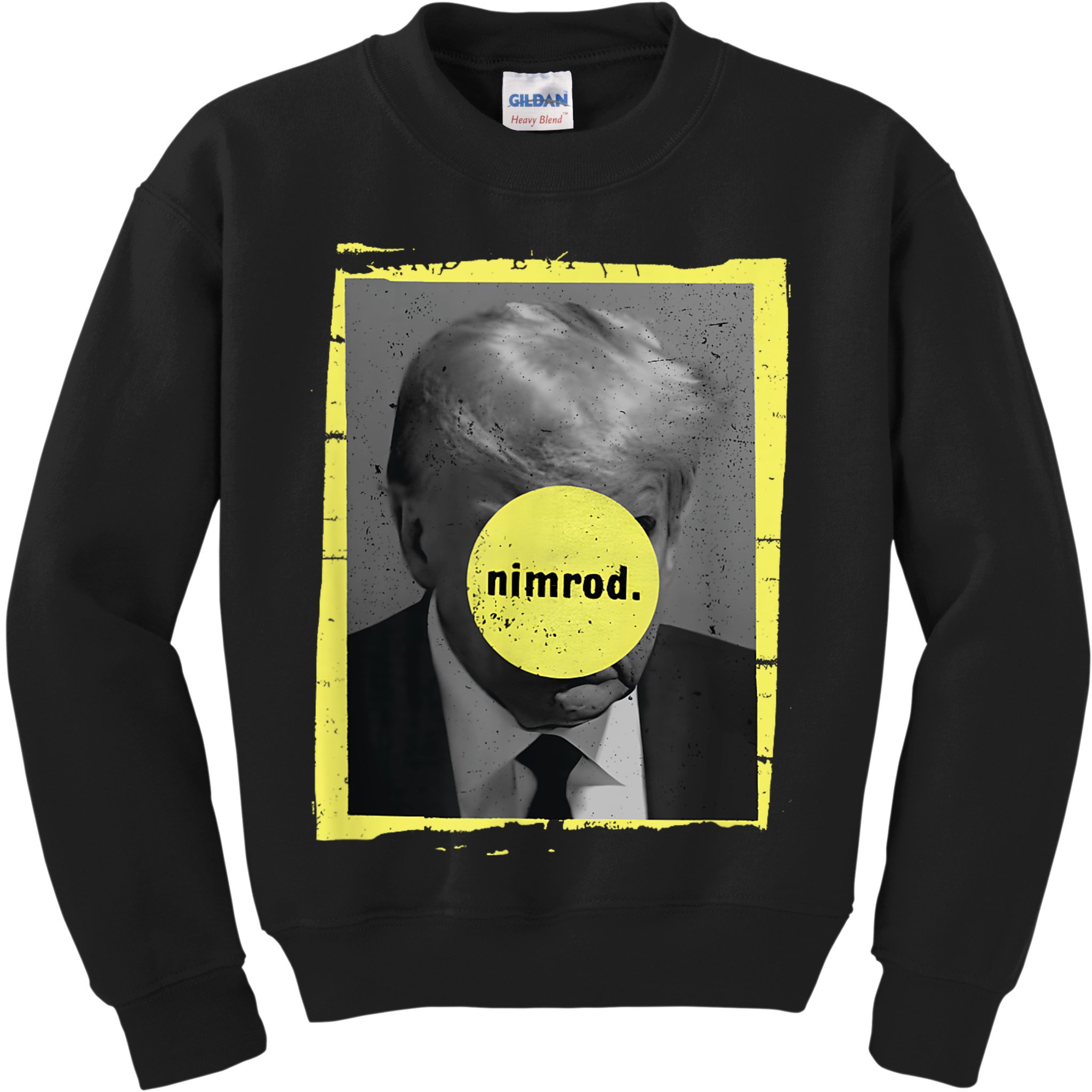 Trump Mug Shot Never Surrender Green Nimrod Trump Day Kids Sweatshirt