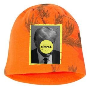 Trump Mug Shot Never Surrender Green Nimrod Trump Day Kati - Camo Knit Beanie