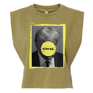 Trump Mug Shot Never Surrender Green Nimrod Trump Day Garment-Dyed Women's Muscle Tee