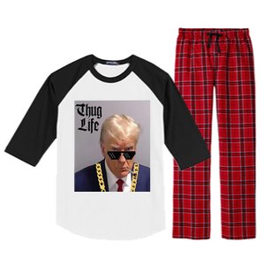 Trump Mug Shot Donald Trump Mug Shot Thug Life Raglan Sleeve Pajama Set