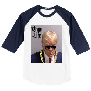 Trump Mug Shot Donald Trump Mug Shot Thug Life Baseball Sleeve Shirt