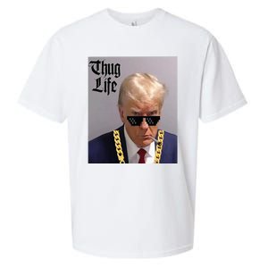 Trump Mug Shot Donald Trump Mug Shot Thug Life Sueded Cloud Jersey T-Shirt