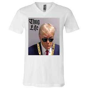 Trump Mug Shot Donald Trump Mug Shot Thug Life V-Neck T-Shirt