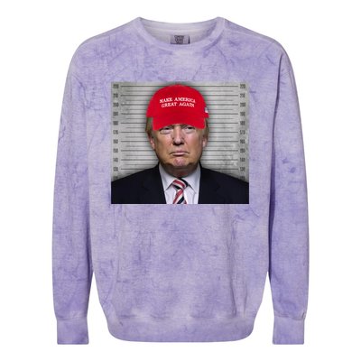 Trump Mugshot MAGA Colorblast Crewneck Sweatshirt