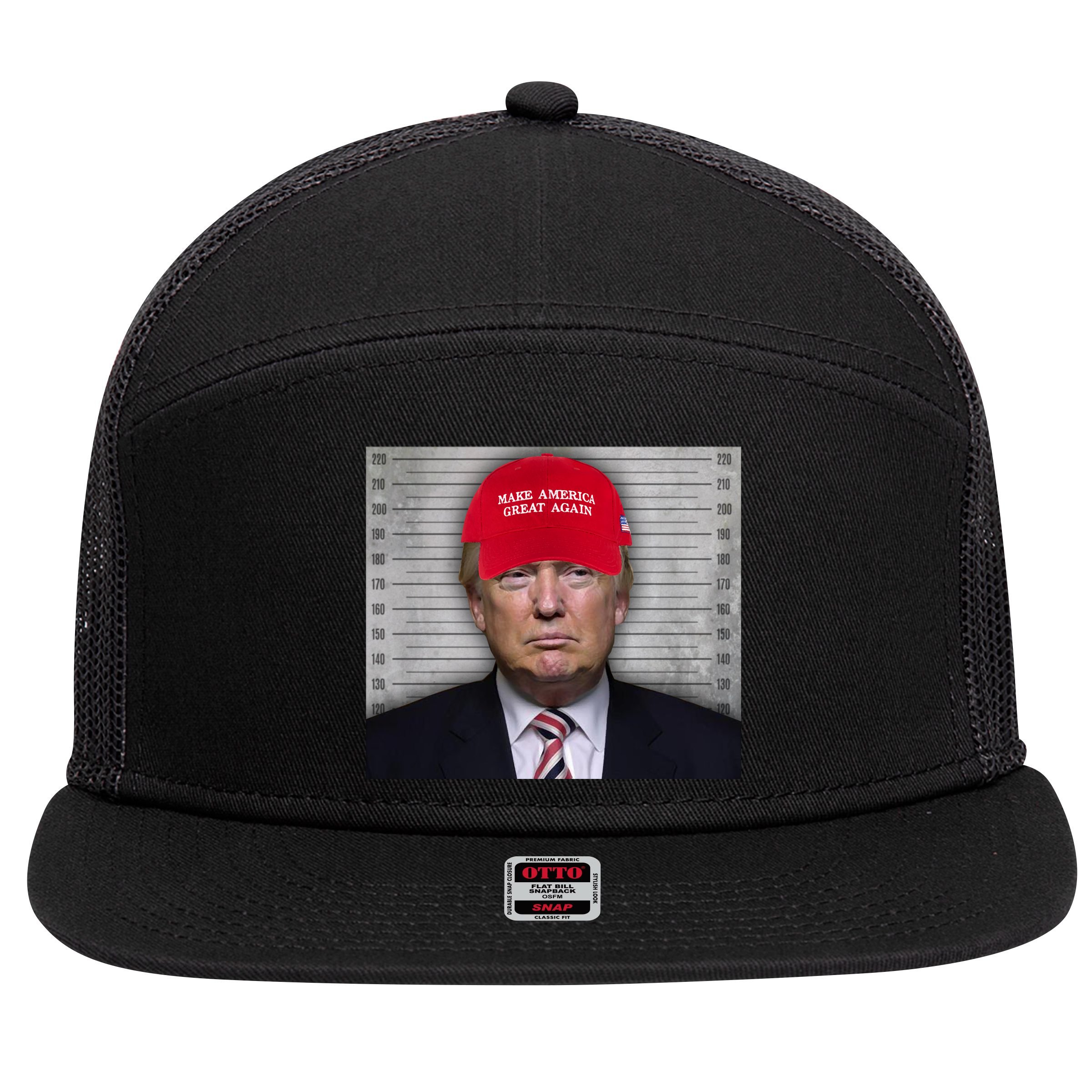 Trump Mugshot MAGA 7 Panel Mesh Trucker Snapback Hat