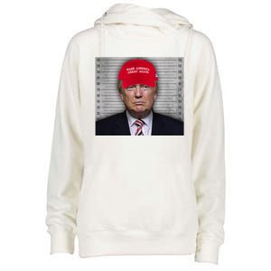 Trump Mugshot MAGA Womens Funnel Neck Pullover Hood