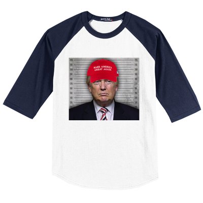 Trump Mugshot MAGA Baseball Sleeve Shirt