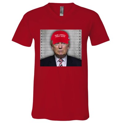 Trump Mugshot MAGA V-Neck T-Shirt