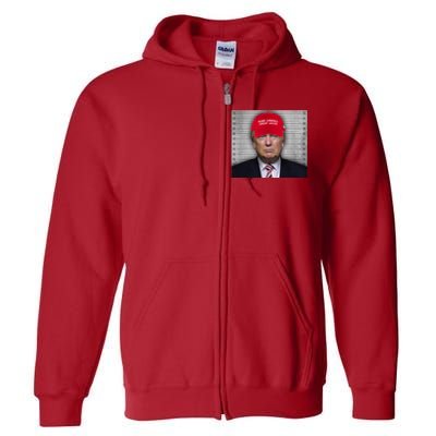 Trump Mugshot MAGA Full Zip Hoodie