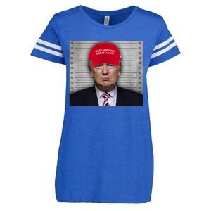 Trump Mugshot MAGA Enza Ladies Jersey Football T-Shirt