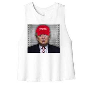 Trump Mugshot MAGA Women's Racerback Cropped Tank