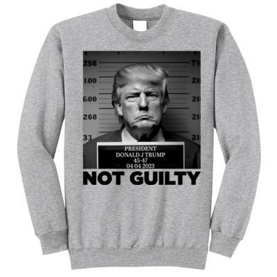 Trump Mug Shot, Trump Not Guilty Pro Trump Supporter Tall Sweatshirt