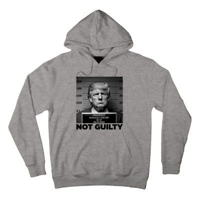 Trump Mug Shot, Trump Not Guilty Pro Trump Supporter Tall Hoodie