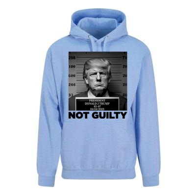 Trump Mug Shot, Trump Not Guilty Pro Trump Supporter Unisex Surf Hoodie