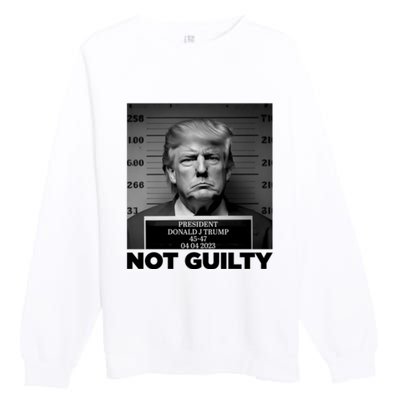 Trump Mug Shot, Trump Not Guilty Pro Trump Supporter Premium Crewneck Sweatshirt