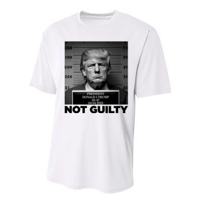 Trump Mug Shot, Trump Not Guilty Pro Trump Supporter Performance Sprint T-Shirt