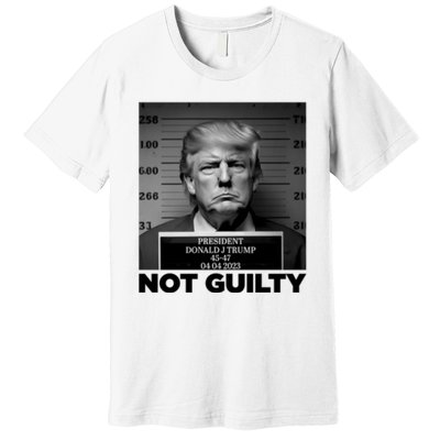 Trump Mug Shot, Trump Not Guilty Pro Trump Supporter Premium T-Shirt