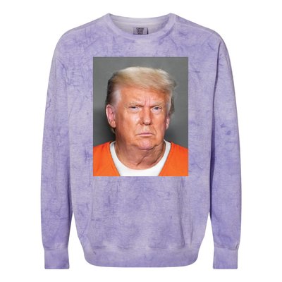 Trump Mugshot Colorblast Crewneck Sweatshirt