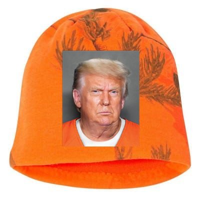 Trump Mugshot Kati - Camo Knit Beanie