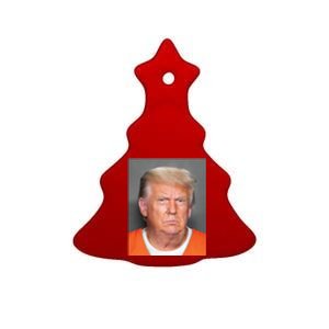 Trump Mugshot Ceramic Tree Ornament