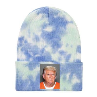 Trump Mugshot Tie Dye 12in Knit Beanie