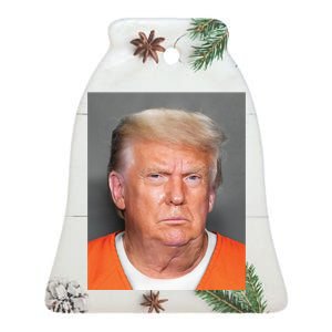 Trump Mugshot Ceramic Bell Ornament