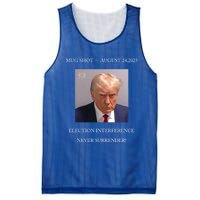 Trump Mug Shot 2024 Election Interference Never Surrender Gift Mesh Reversible Basketball Jersey Tank