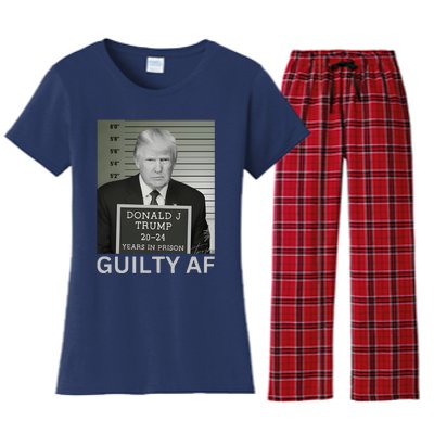 Trump Mug Shot Trump For Prison 2024 Democrat Women's Flannel Pajama Set