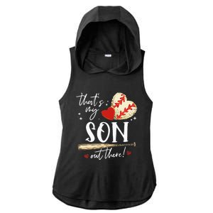 ThatS My Son Out There Baseball Mama Mom Mothers Day Ladies PosiCharge Tri-Blend Wicking Draft Hoodie Tank