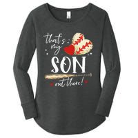 ThatS My Son Out There Baseball Mama Mom Mothers Day Women's Perfect Tri Tunic Long Sleeve Shirt