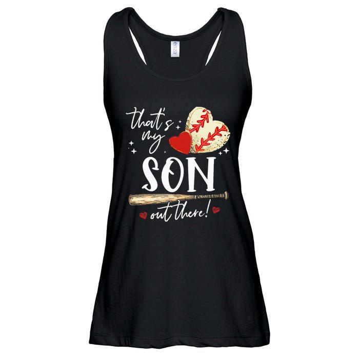 ThatS My Son Out There Baseball Mama Mom Mothers Day Ladies Essential Flowy Tank