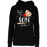 ThatS My Son Out There Baseball Mama Mom Mothers Day Womens Funnel Neck Pullover Hood