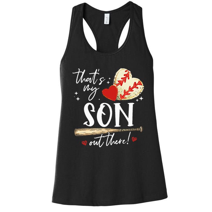 ThatS My Son Out There Baseball Mama Mom Mothers Day Women's Racerback Tank