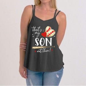 ThatS My Son Out There Baseball Mama Mom Mothers Day Women's Strappy Tank