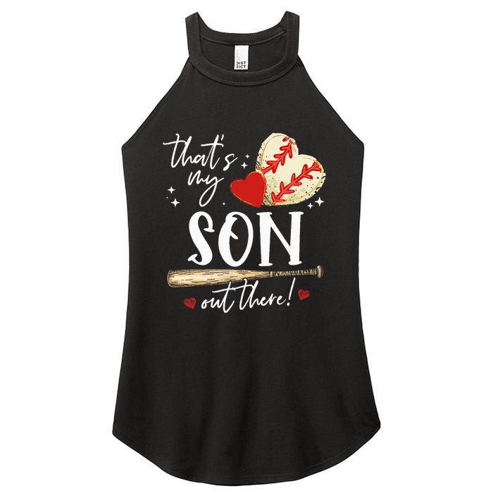 ThatS My Son Out There Baseball Mama Mom Mothers Day Women's Perfect Tri Rocker Tank